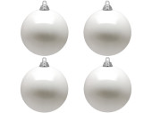 boule de Noël B1 brillant blanc, Ø 10cm, 4 pcs.