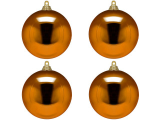 boule de Noël B1 brillant cuivre, Ø 10cm, 4 pcs.