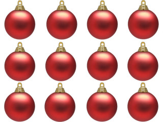 Weihnachtskugel B1 matt rot, Ø 6cm, 12 Stück