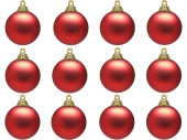 Weihnachtskugel B1 matt rot, Ø 6cm, 12 Stück