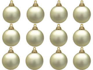 christmas ball B1 matt champagne, Ø 6cm, 12 pcs.