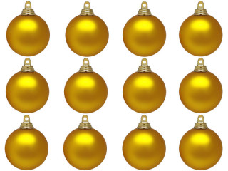 boule de Noël B1 mat or, Ø 6cm, 12 pcs.