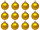boule de Noël B1 mat or, Ø 6cm, 12 pcs.