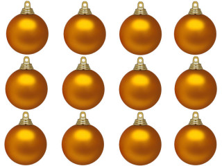 boule de Noël B1 mat or foncé, Ø 6cm, 12 pcs.