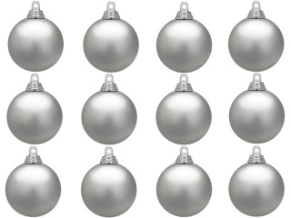 Weihnachtskugel B1 matt silber, Ø 6cm, 12 Stück