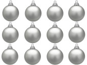 christmas ball B1 matt silver, Ø 6cm, 12 pcs.
