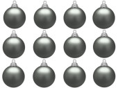 boule de Noël B1 matt gris acier, Ø 6cm, 12 pcs.