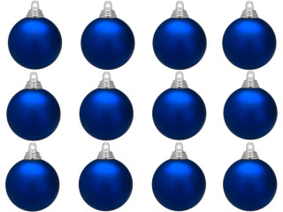 Weihnachtskugel B1 matt blau, Ø 6cm, 12 Stück