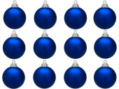 Weihnachtskugel B1 matt blau, Ø 6cm, 12 Stück
