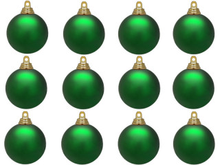 Weihnachtskugel B1 matt grün, Ø 6cm, 12 Stück