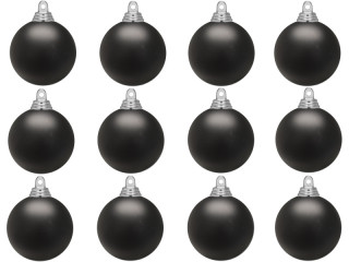 christmas ball B1 matt black, Ø 6cm, 12 pcs.