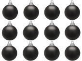 christmas ball B1 matt black, Ø 6cm, 12 pcs.