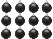 Weihnachtskugel B1 matt schwarz, Ø 6cm, 12 Stück