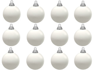 boule de Noël B1 mat blanc, Ø 6cm, 12 pcs.