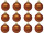 christmas ball B1 mat copper, Ø 6cm, 12 pcs.