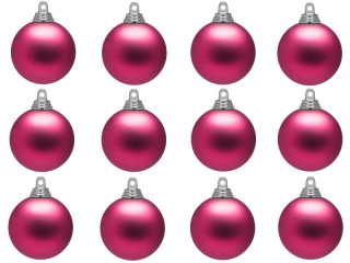 boule de Noël B1 mat cerise, Ø 6cm, 12 pcs.