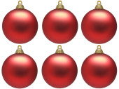 Weihnachtskugel B1 matt rot, Ø 8cm, 6 Stück