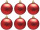 Weihnachtskugel B1 matt rot, Ø 8cm, 6 Stück