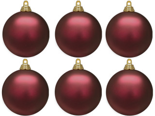 Weihnachtskugel B1 matt bordeaux, Ø 8cm, 6 Stück