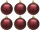 Weihnachtskugel B1 matt bordeaux, Ø 8cm, 6 Stück