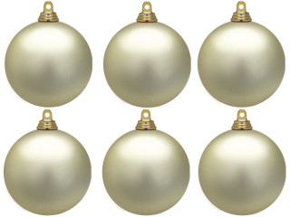 boule de Noël B1 matt champagne, Ø 8cm, 6 pcs.