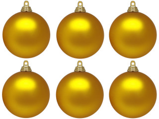 boule de Noël B1 mat or, Ø 8cm, 6 pcs.