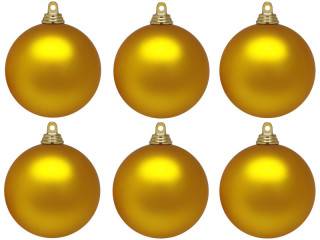 christmas ball B1 matt gold, Ø 8cm, 6 pcs.