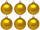 boule de Noël B1 mat or, Ø 8cm, 6 pcs.