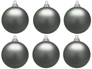 boule de Noël B1 matt gris acier, Ø 8cm, 6 pcs.