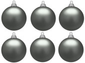 boule de Noël B1 matt gris acier, Ø 8cm, 6 pcs.