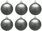 christmas ball B1 matt steel-grey, Ø 8cm, 6 pcs.