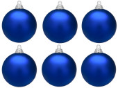 boule de Noël B1 mat blue, Ø 8cm, 6 pcs.