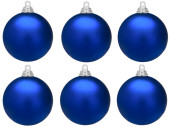 Weihnachtskugel B1 matt blau, Ø 8cm, 6 Stück