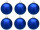 boule de Noël B1 mat blue, Ø 8cm, 6 pcs.