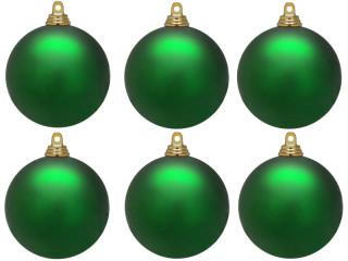 Weihnachtskugel B1 matt grün, Ø 8cm, 6 Stück