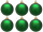 Weihnachtskugel B1 matt grün, Ø 8cm, 6 Stück