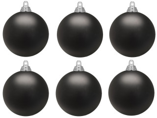 christmas ball B1 matt black, Ø 8cm, 6 pcs.