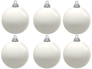 christmas ball B1 mat white, Ø 8cm, 6 pcs.