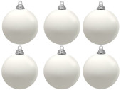 christmas ball B1 mat white, Ø 8cm, 6 pcs.