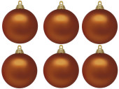 boule de Noël B1 mat cuivre, Ø 8cm, 6 pcs.
