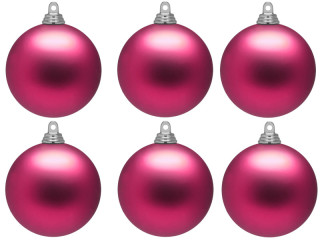 Weihnachtskugel B1 matt cerise, Ø 8cm, 6 Stück