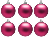 christmas ball B1 mat cerise, Ø 8cm, 6 pcs.