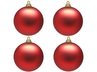 Weihnachtskugel B1 matt rot, Ø 10cm, 4 Stück