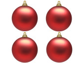 Weihnachtskugel B1 matt rot, Ø 10cm, 4 Stück