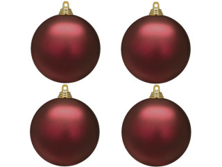 Weihnachtskugel B1 matt bordeaux, Ø 10cm, 4 Stück