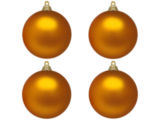 Weihnachtskugel B1 matt dunkel-gold, Ø 10cm, 4 Stück