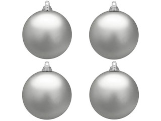 boule de Noël B1 mat argenté, Ø 10cm, 4 pcs.