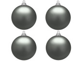 boule de Noël B1 matt gris acier, Ø 10cm, 4 pcs.