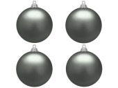 christmas ball B1 matt steel-grey, Ø 10cm, 4 pcs.