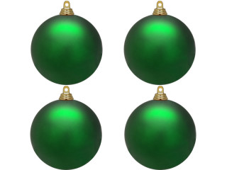 Weihnachtskugel B1 matt grün, Ø 10cm, 4 Stück